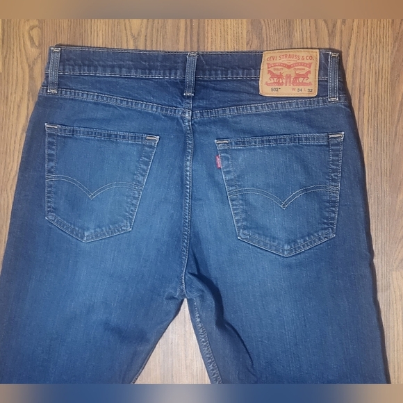 Levi's 502 Straight Leg Men's Blue Denim Jeans W34 L32 B66 - Picture 8 of 12